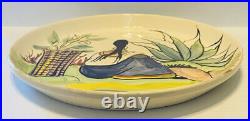 Vintage Bauer Pottery Los Angeles 10 Hand Painted plate Folk art Mexican