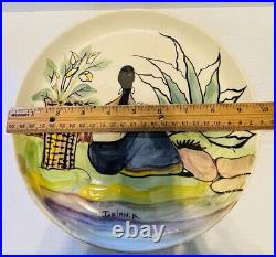 Vintage Bauer Pottery Los Angeles 10 Hand Painted plate Folk art Mexican