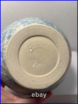 Vintage Blue & Green Crystalline Glaze Studio Pottery Ceramic Vase Artist Signed