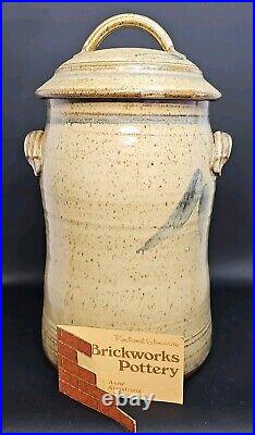 Vintage Brickworks Art Pottery Lidded Ceramic Container Anne Armstrong Canada