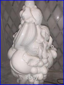 Vintage Casa Pupo Fruit Topiary Art Pottery Lamp White Spain 16 T 50s-60s