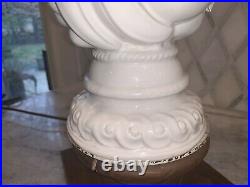 Vintage Casa Pupo Fruit Topiary Art Pottery Lamp White Spain 16 T 50s-60s