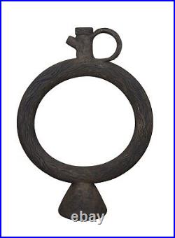 Vintage Ceramic Art Pottery Hittite Bottle Ring Wine Decanter Jug Sculpture 19