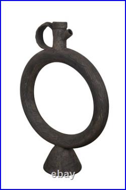 Vintage Ceramic Art Pottery Hittite Bottle Ring Wine Decanter Jug Sculpture 19