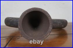Vintage Ceramic Art Pottery Hittite Bottle Ring Wine Decanter Jug Sculpture 19