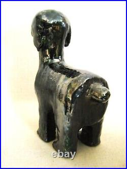 Vintage Ceramic Dog Sculpture Studio Pottery Hand Formed and Glazed Animal Lover