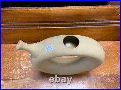 Vintage Circular Wine Decanter Mid Century Modern Retro Art Pottery Ceramic