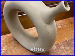Vintage Circular Wine Decanter Mid Century Modern Retro Art Pottery Ceramic