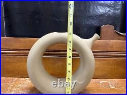 Vintage Circular Wine Decanter Mid Century Modern Retro Art Pottery Ceramic