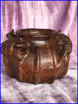 Vintage Colima Art Pottery Ceramic / clay Vessel Armadillos Sculpture Folk Art