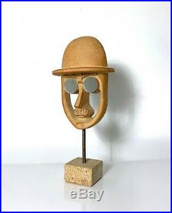 Vintage David Gil Pottery Ceramic Head Face Bust Sculpture Mid Century Modern