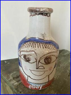 Vintage DeSimone Italian Art Pottery Mid Century modern vase Picasso 7 1/2