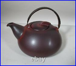 Vintage Edith Heath California Ceramic Art Pottery Sausalito 2 Tone Teapot & Lid