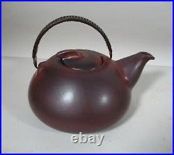 Vintage Edith Heath California Ceramic Art Pottery Sausalito 2 Tone Teapot & Lid
