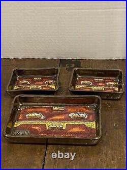 Vintage Eduardo Vega Ceramic Enamel Art Pottery Mid Century Trays Trinket Snack