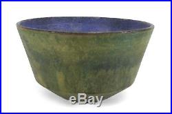 Vintage Fantoni Raymor Italian Art Pottery Bowl Textured Blue Green Glazes Italy