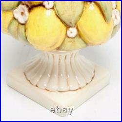 Vintage French Avenieris Majolica Lemon Tree Tower Ceramic Centerpiece, 15.5