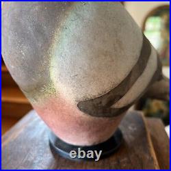 Vintage Glo Coalson 1986 Raku Art Pottery Pigeon Sculpture Signed 54 of 150