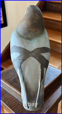 Vintage Glo Coalson 1986 Raku Art Pottery Pigeon Sculpture Signed 54 of 150