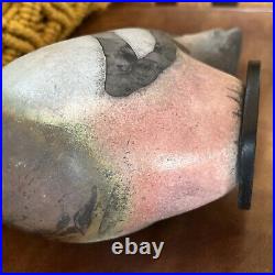 Vintage Glo Coalson 1986 Raku Art Pottery Pigeon Sculpture Signed 54 of 150