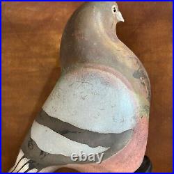 Vintage Glo Coalson 1986 Raku Art Pottery Pigeon Sculpture Signed 54 of 150