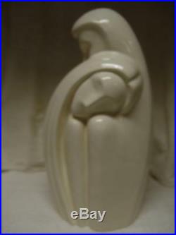 Vintage Haeger Art Pottery Bust Of Lovers Sculpture 18 White