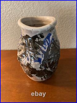 Vintage Handmade Art Pottery Ceramic Vase Artist Signed Susan Harnly Peterson