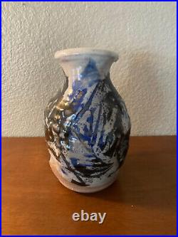 Vintage Handmade Art Pottery Ceramic Vase Artist Signed Susan Harnly Peterson