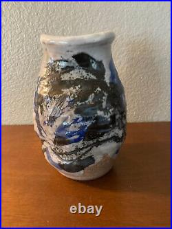 Vintage Handmade Art Pottery Ceramic Vase Artist Signed Susan Harnly Peterson