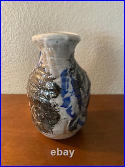 Vintage Handmade Art Pottery Ceramic Vase Artist Signed Susan Harnly Peterson