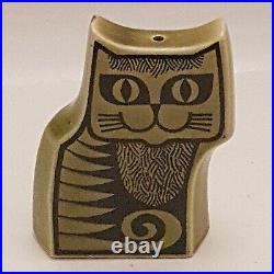 Vintage Hornsea John Clappison Salt Pot Cruet Porcelain Cat Figure Green (B8)