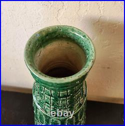 Vintage Italian Bitossi Emerald Green Pottery Vase