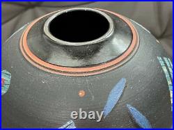Vintage Janet Belden Signed Art Pottery Ceramic Vase Abstract Geometric Designs