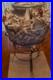 Vintage Japanese Art Pottery Ceramic Vase With Metal Base Vg. Condition #108g