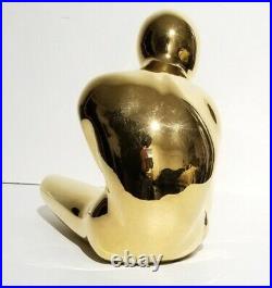 Vintage Jaru 1981 Thinker/Sitting Man 18K Finish Ceramic Sculpture
