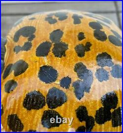 Vintage Large Italian Ceramic Cheetah Hand Painted Circa 1970