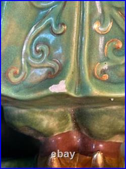 Vintage MCM Art Pottery Ceramic Wall Pocket Vase Plaque Blackamoor Statue Man