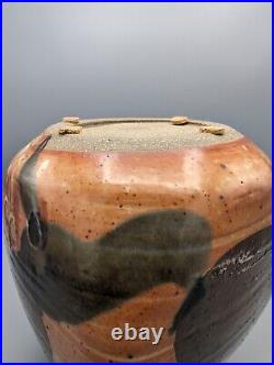 Vintage MCM Square Vase Hamada Japanese Style MCM Studio Art Pottery 8.75