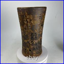 Vintage MCM Studio Art Pottery Vase, Signed Taller Nowin Shi,'66, Uruguay