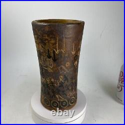 Vintage MCM Studio Art Pottery Vase, Signed Taller Nowin Shi,'66, Uruguay
