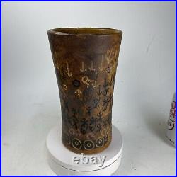 Vintage MCM Studio Art Pottery Vase, Signed Taller Nowin Shi,'66, Uruguay