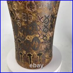 Vintage MCM Studio Art Pottery Vase, Signed Taller Nowin Shi,'66, Uruguay