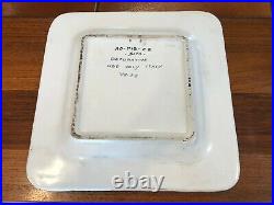Vintage Majolica Italy Art Pottery Handpainted Square Serving Plate, 11 1/4