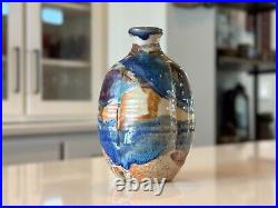 Vintage Makoto Yabe Studio Art Glazed Ceramic Pottery Sake Bottle