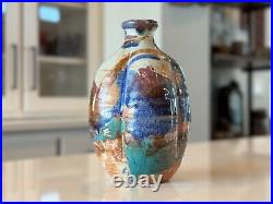 Vintage Makoto Yabe Studio Art Glazed Ceramic Pottery Sake Bottle
