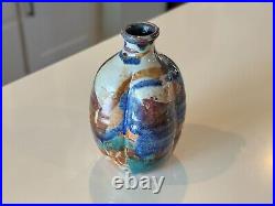 Vintage Makoto Yabe Studio Art Glazed Ceramic Pottery Sake Bottle