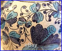 Vintage Mancioli Lamp Italian Art Pottery Raymor Vase Ceramic Turquoise Incised