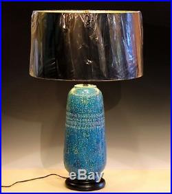 Vintage Mancioli Lamp Italian Art Pottery Raymor Vase Ceramic Turquoise Incised