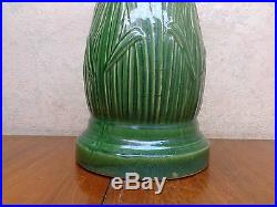 Vintage McCoy Art Pottery Cattail Bullrush #153 USA Jardiniere Pedestal Stand Ex