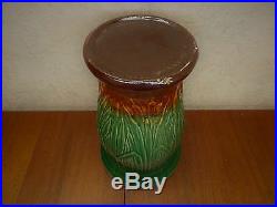 Vintage McCoy Art Pottery Cattail Bullrush #153 USA Jardiniere Pedestal Stand Ex